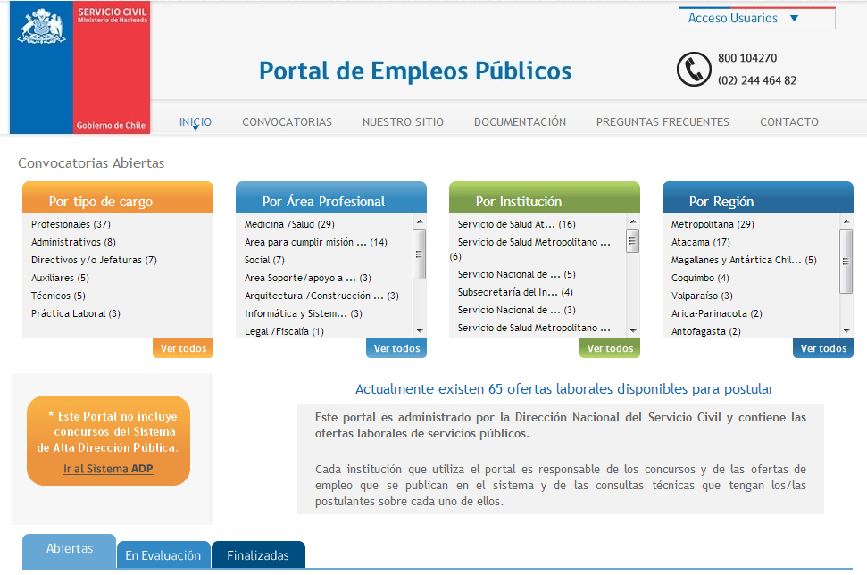 Importante aumento en el número de convocatorias difundidas a través del portal de Empleos Públicos